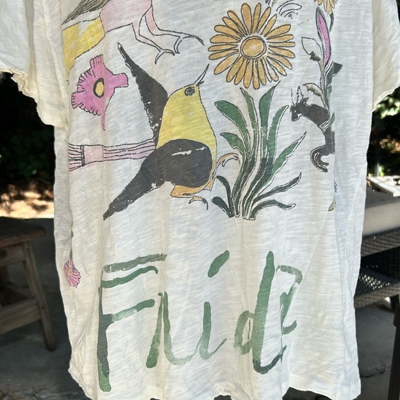NWT🌼🐦Magnolia Pearl Frida Tee in Ivory One Size Fits Most - Picture 7 of 12